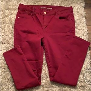 Maroon colored Rockstar jeans